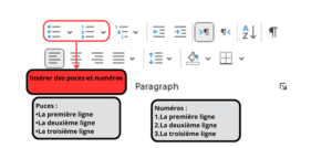 Insérer des puces et numéros