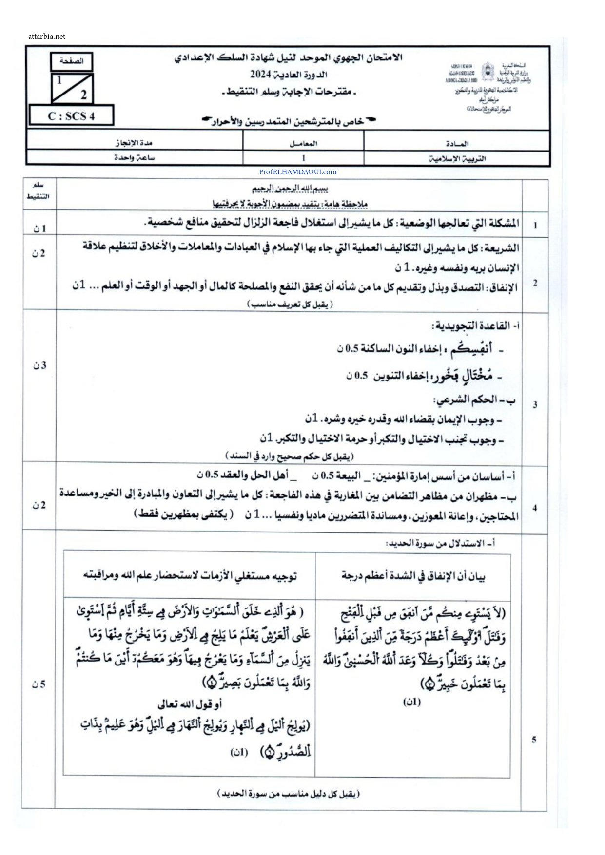 Sujet de l'examen